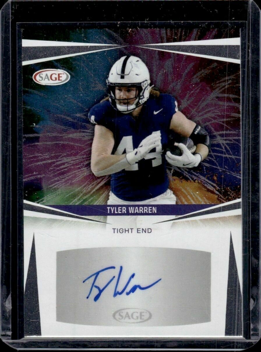 2025 Sage Draft Tyler Warren Fireworks Rookie Autograph Silver Trading Card