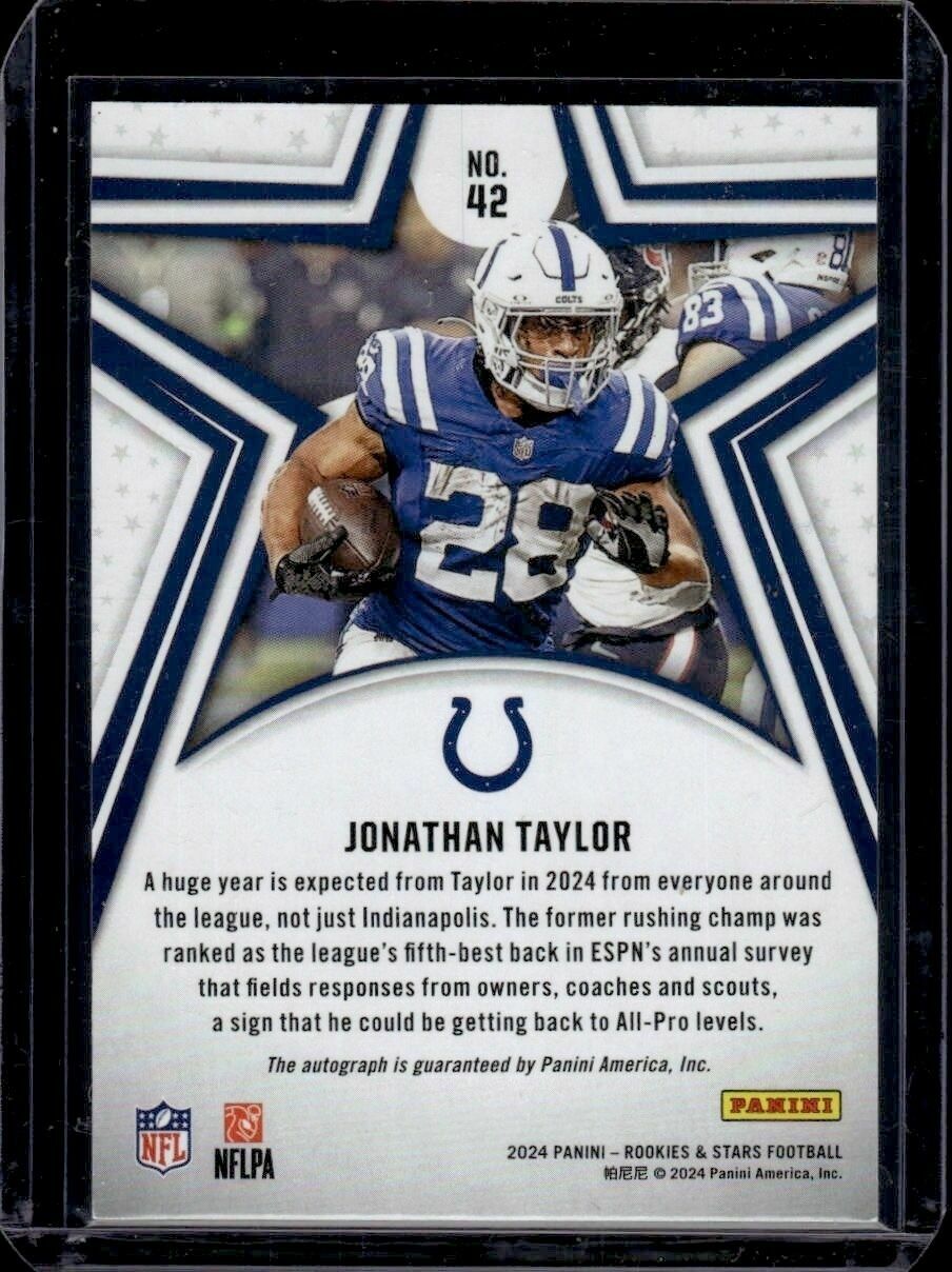 2024 Panini Rookies & Stars Jonathan Taylor Red Foil Autograph /200 Trading Card