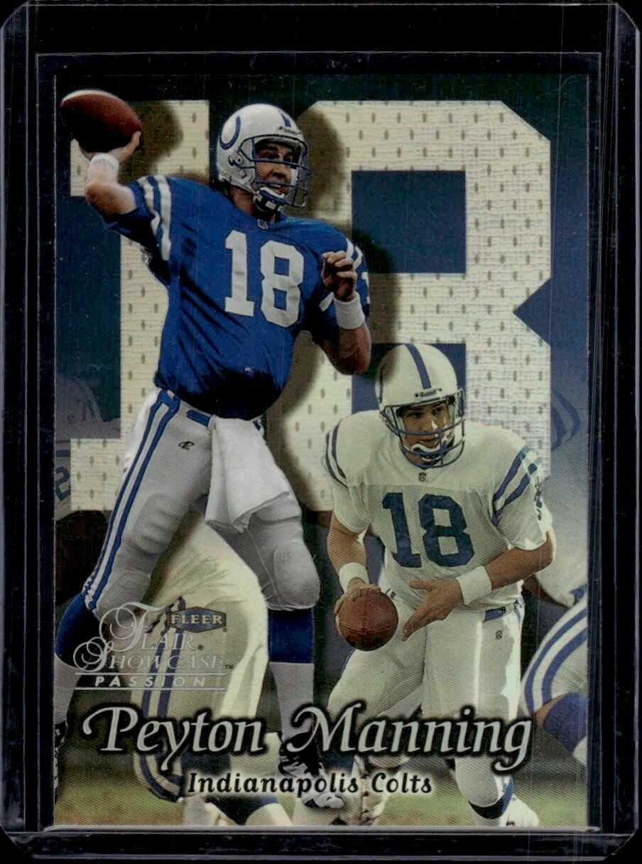 1999 Fleer Flair Showcase Peyton Manning Refractor Trading Card