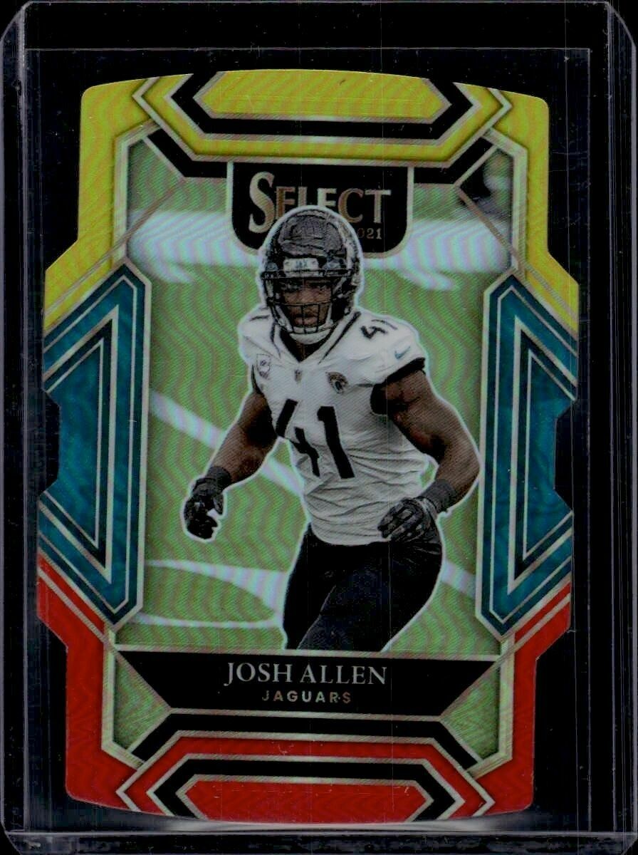 2021 Panini Select Josh Allen-Hines Red & Yellow Prizm Die-Cut Trading Card