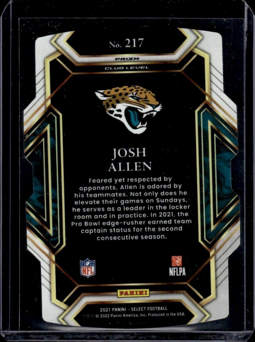 2021 Panini Select Josh Allen-Hines Red & Yellow Prizm Die-Cut Trading Card