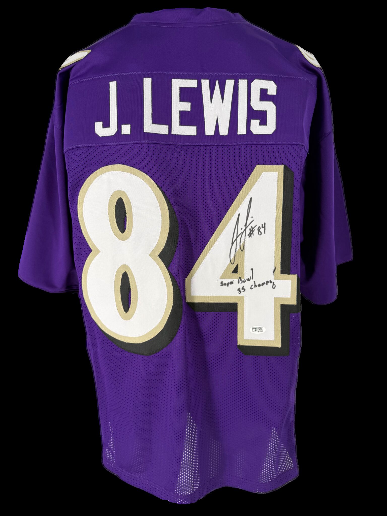 Jermaine Lewis Autographed Purple Custom Jersey W/ Super Bowl 35 Champs Inscription