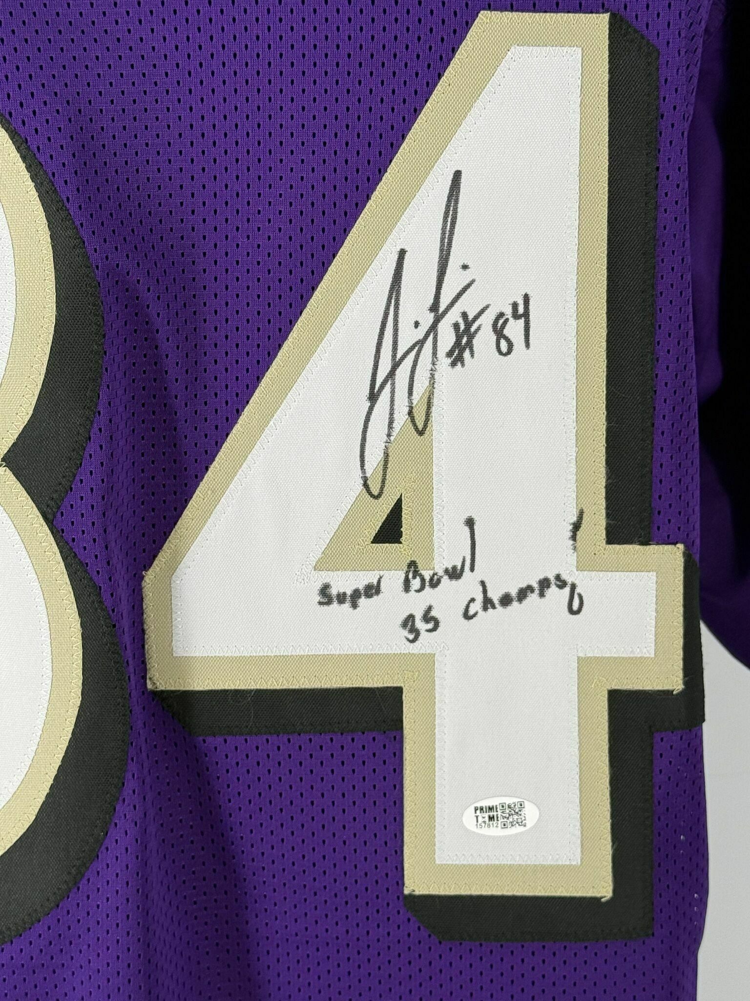 Jermaine Lewis Autographed Purple Custom Jersey W/ Super Bowl 35 Champs Inscription