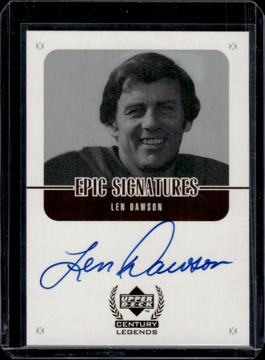 1999 Upper Deck Century Legends Len Dawson Epic Signatures On-Card Autograph Trading Card