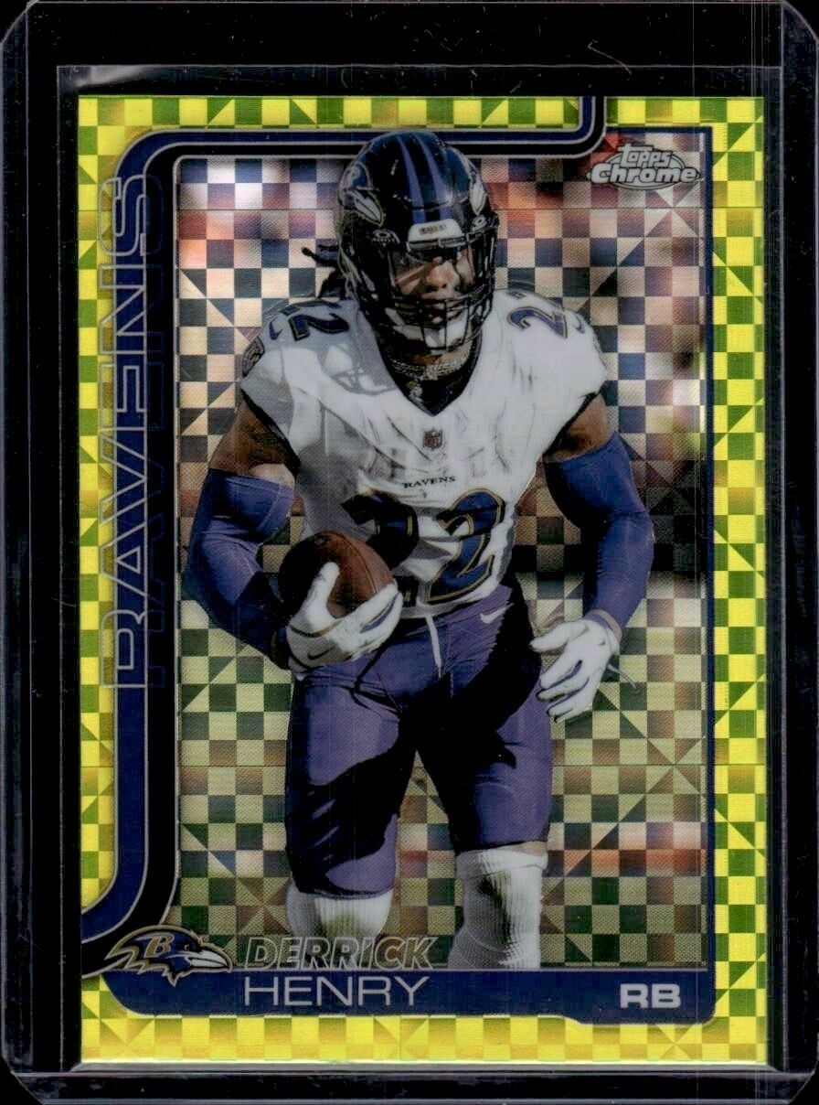2025 Topps Chrome Derrick Henry Lime Green X-Fractor Trading Card
