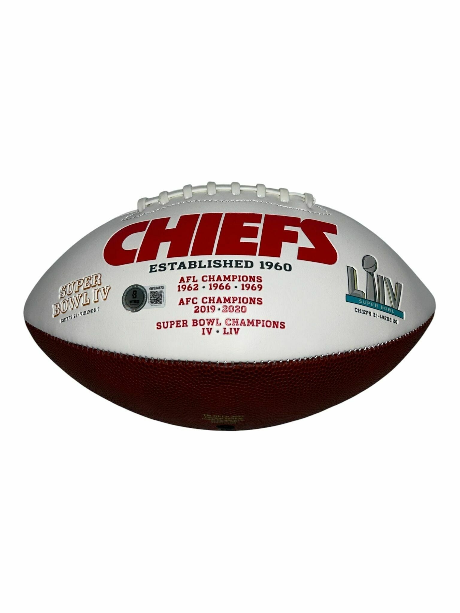 Kenneth Walker III Kansas City Chiefs Autograph White Panel Football - Beckett
