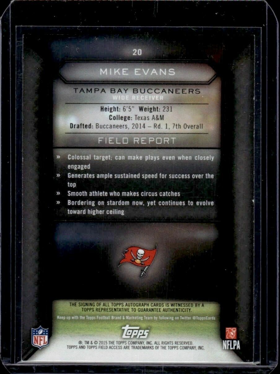 2015 Topps Field Access Mike Evans Autograph Trading Card