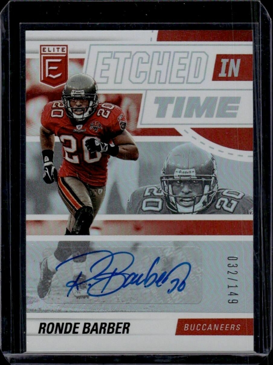 2022 Donruss Elite Ronde Barber Etched in Time Signatures Red /49 Trading Card