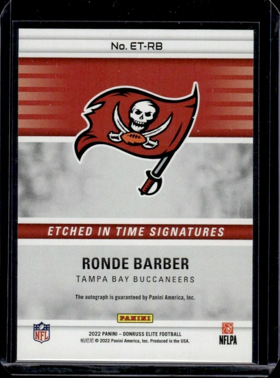 2022 Donruss Elite Ronde Barber Etched in Time Signatures Red /49 Trading Card