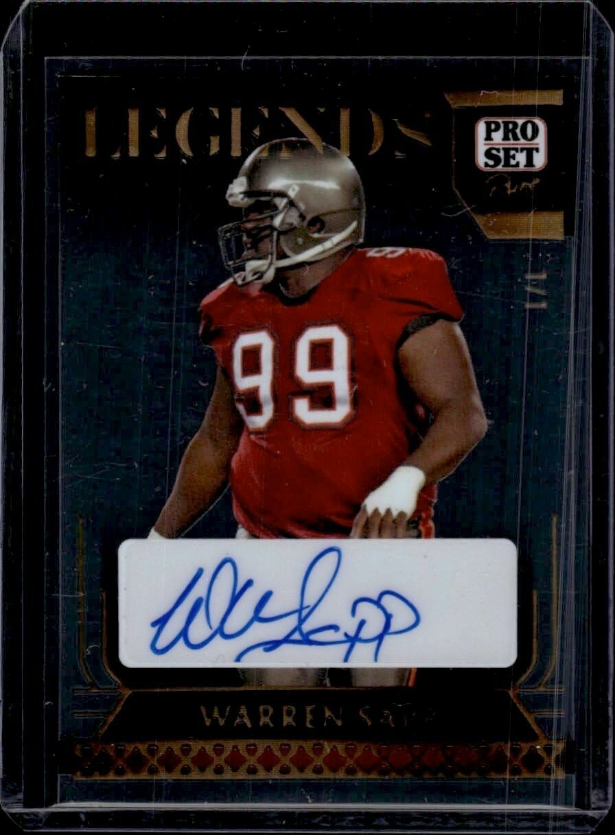 2023 Pro Set Legends Autographs Warren Sapp Holo Crystal Platinum Spectrum Limited 1/1 Autograph Trading Card