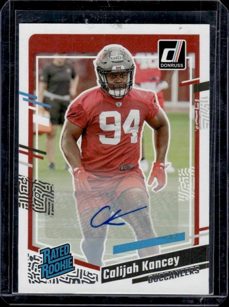 2023 Donruss Calijah Kancey Rated Rookie Autograph Trading Card