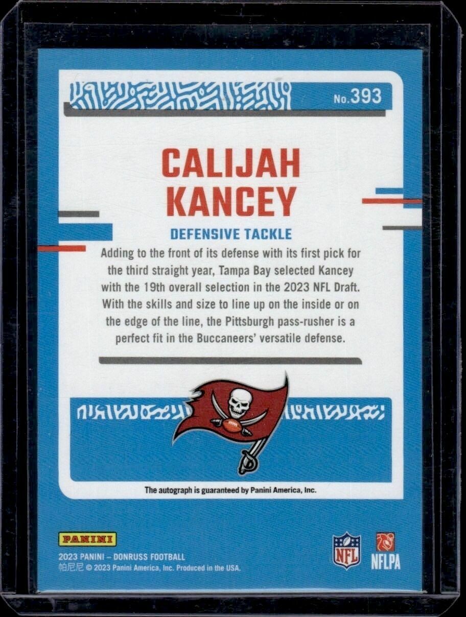 2023 Donruss Calijah Kancey Rated Rookie Autograph Trading Card