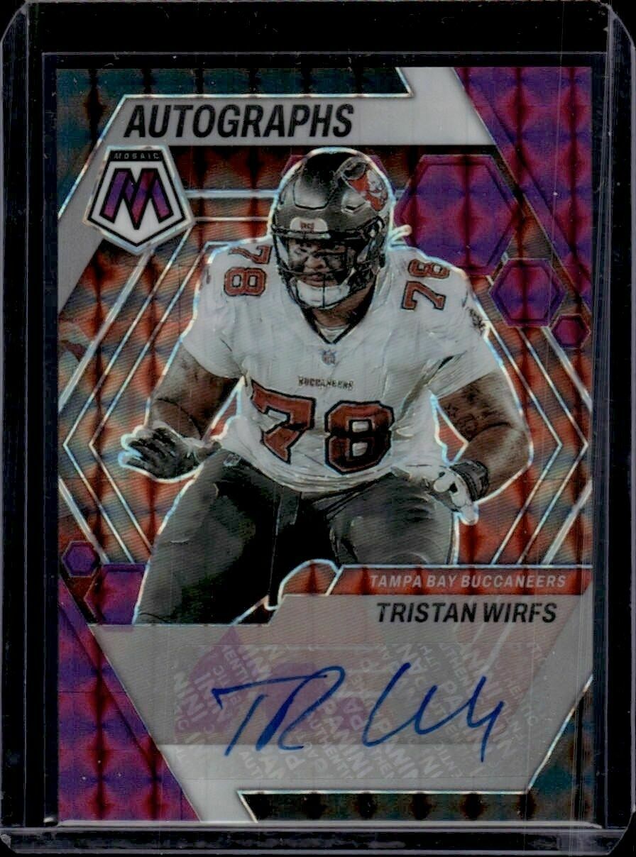 2023 Panini Mosaic Tristan Wirfs Autographs Mosaic Purple /49 Trading Card