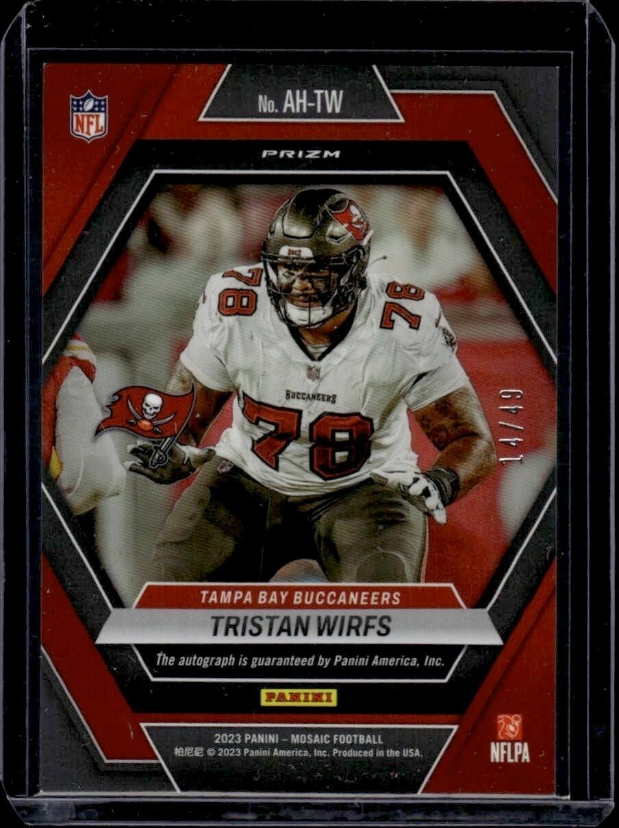 2023 Panini Mosaic Tristan Wirfs Autographs Mosaic Purple /49 Trading Card