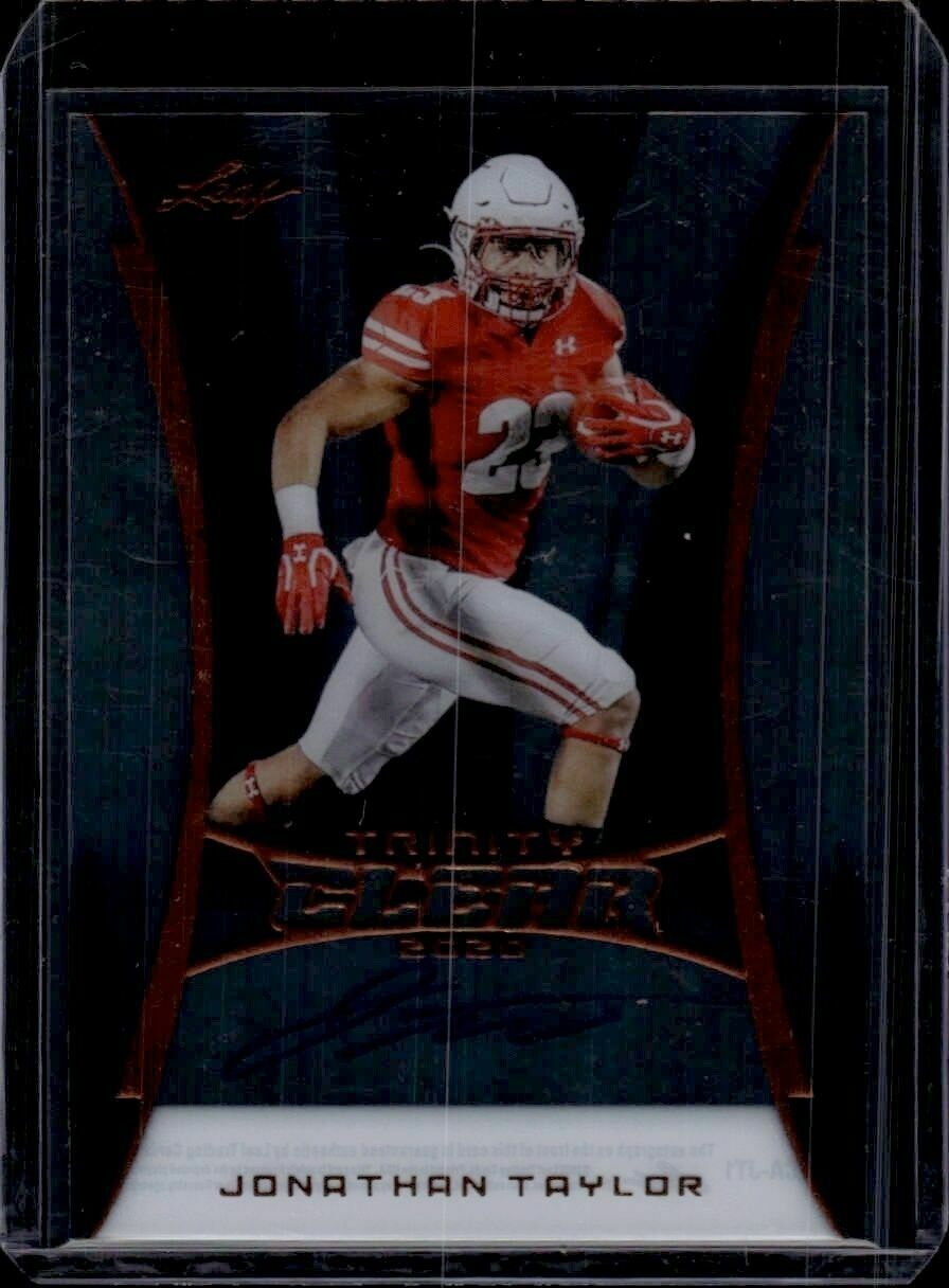 2020 Leaf Trinity Jonathan Taylor Clear Autographs Rookie Autograph Trading Card