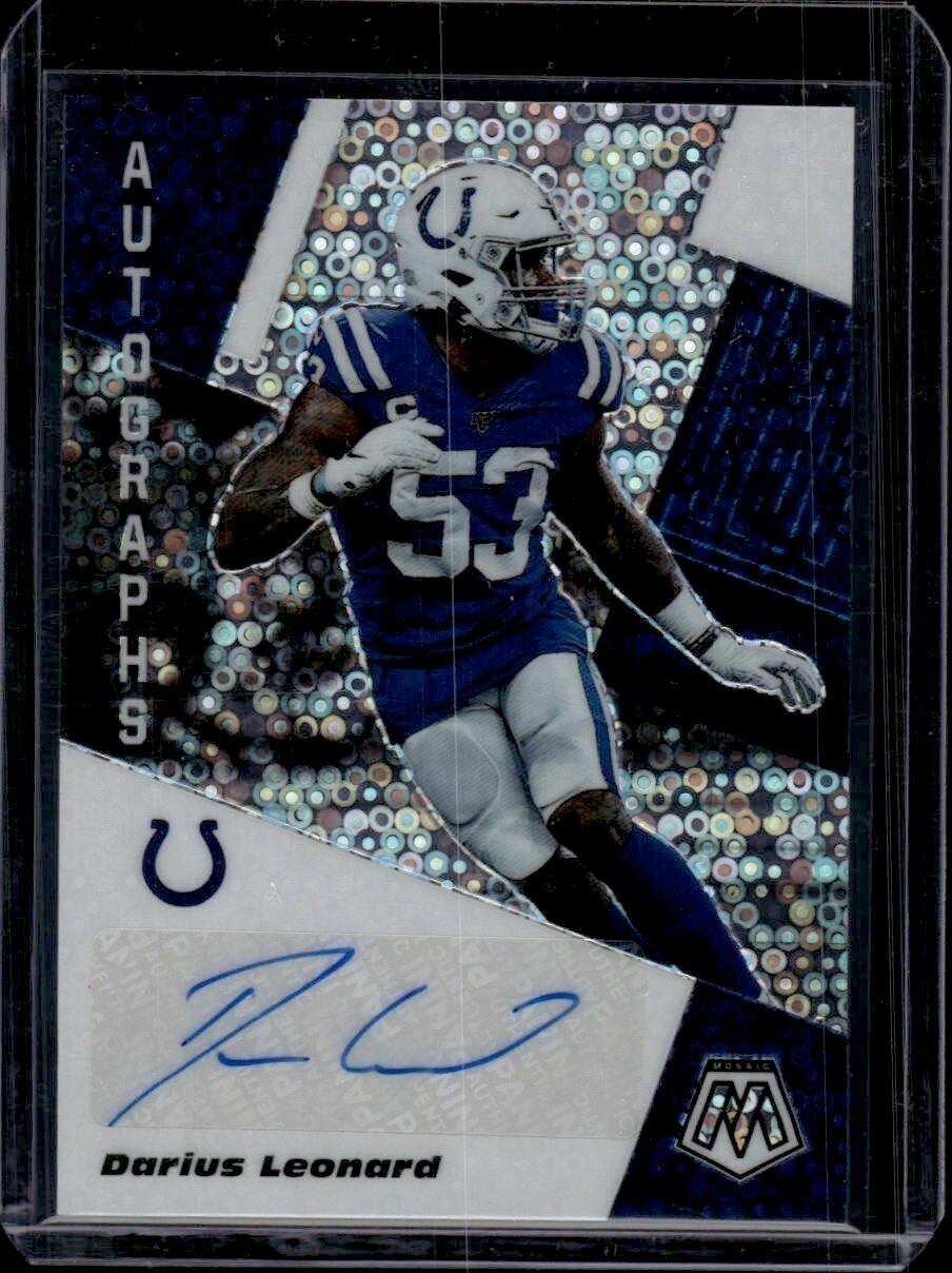 2020 Panini Mosaic Darius Leonard Autographs No Huddle Autograph Trading Card