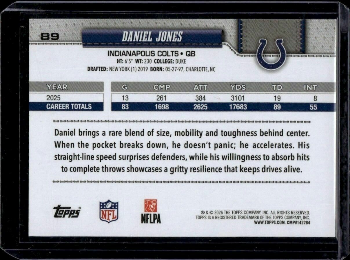 2026 Topps Flagship Daniel Jones Trading Card