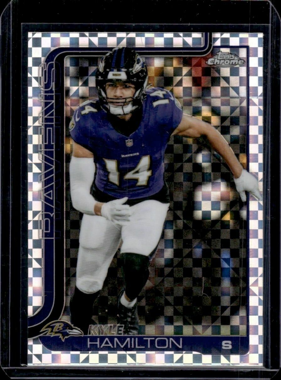 2025 Topps Chrome Kyle Hamilton X-Fractor Trading Card