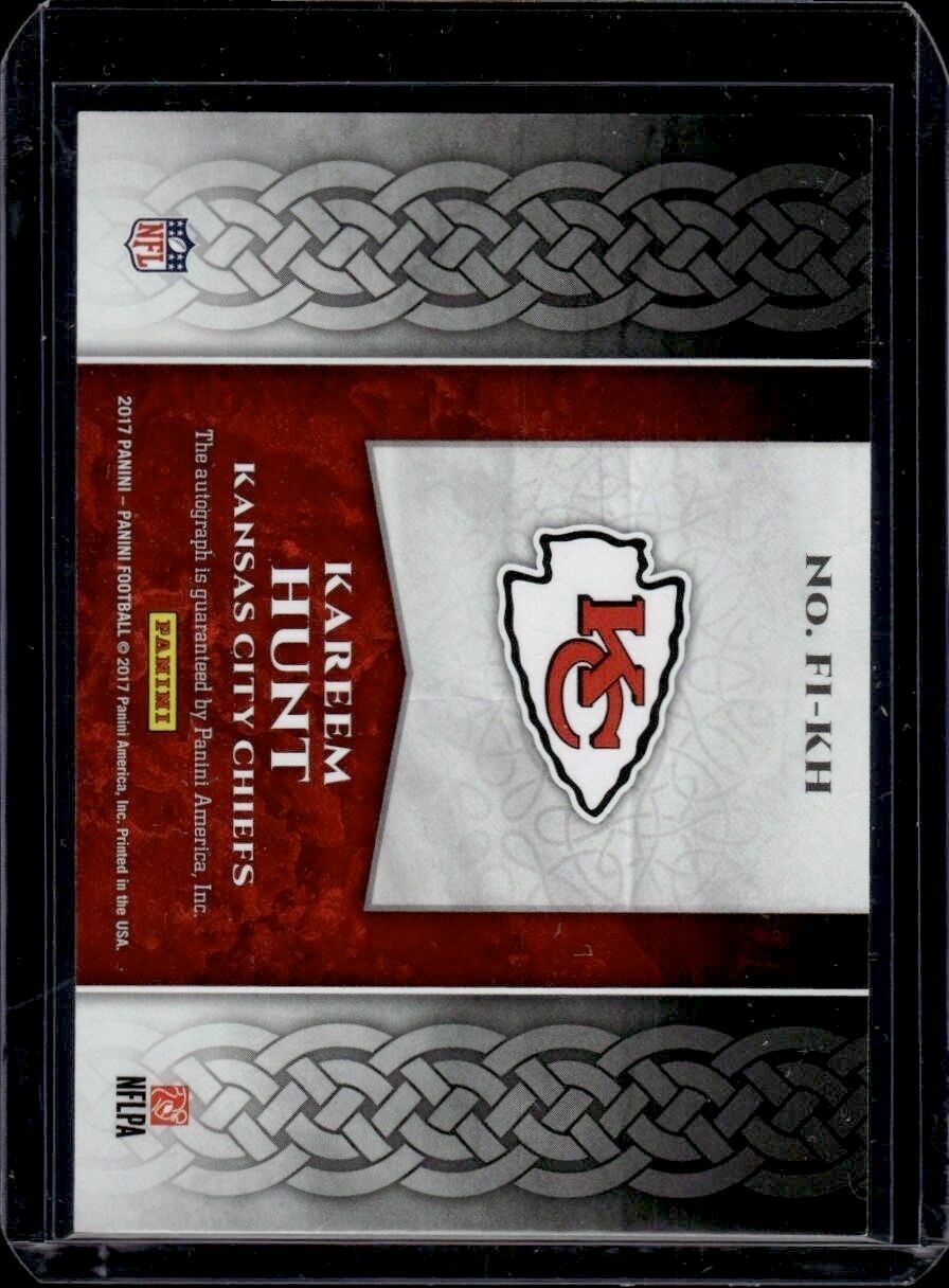2017 Panini Kareem Hunt First Impressions Autographs Rookie Trading Card