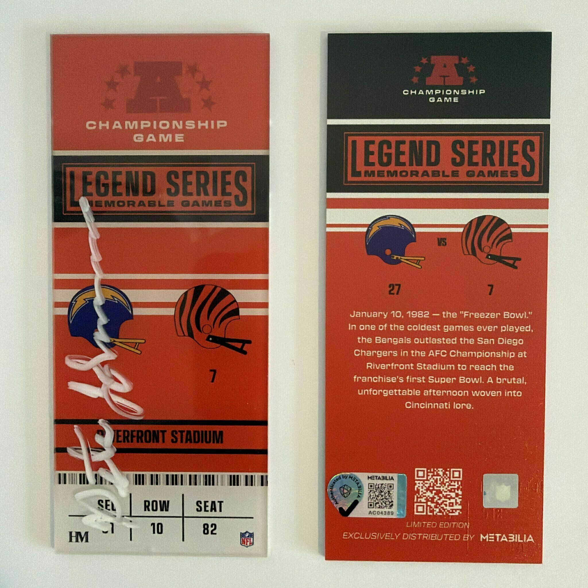 Peter Johnson 1982 Commemorative Ticket - Legend Series
