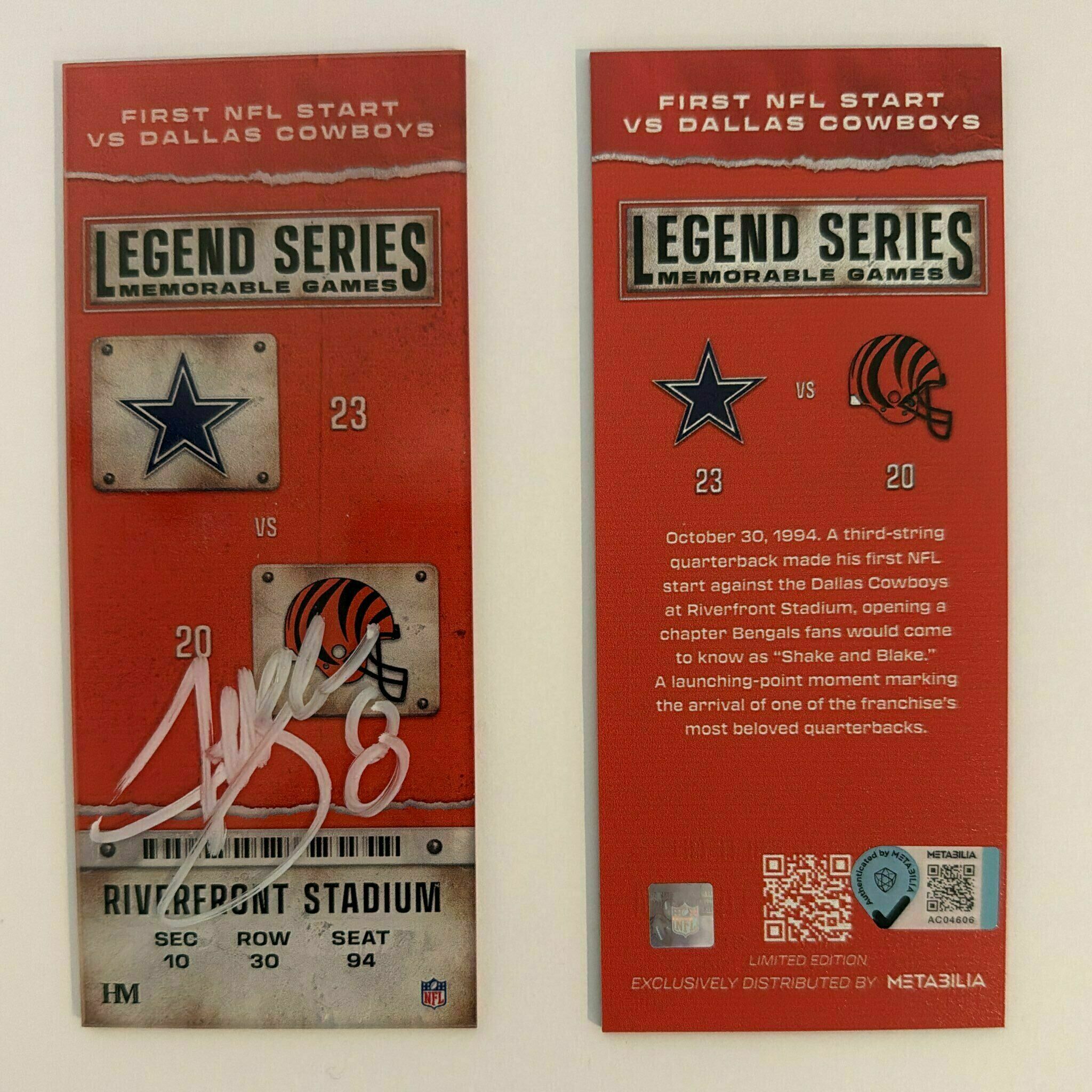 Jeff Blake 1994 Commemorative Ticket - Legend Series