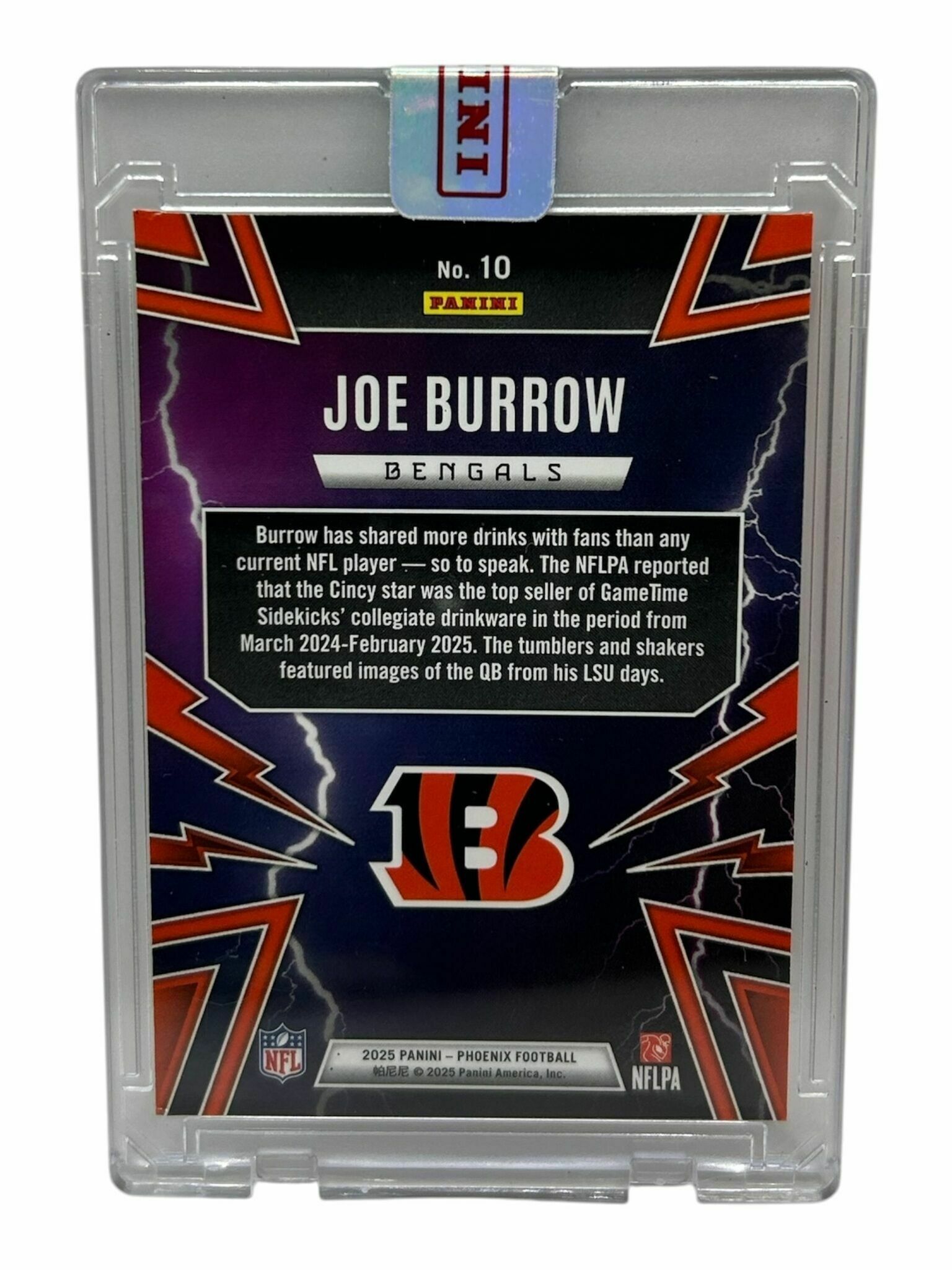 2025 Panini Phoenix Joe Burrow Thunderbirds Purple Prizm Trading Card