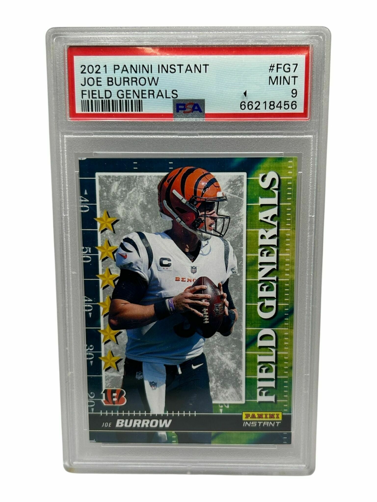 2021 Panini Instant Joe Burrow Field Generals Trading Card - PSA Grade 9 Mint