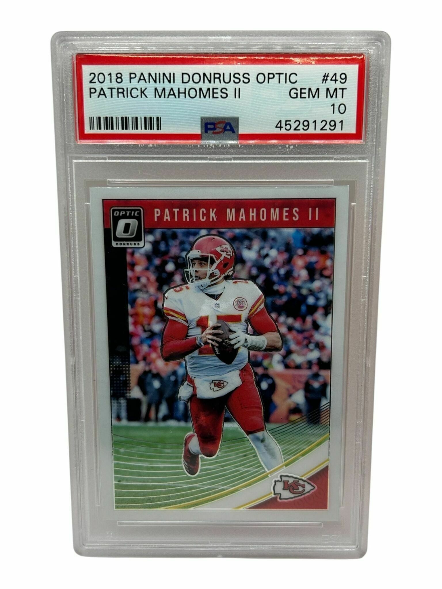 2018 Donruss Patrick Mahomes II Trading Card - PSA Grade 10 Gem Mint