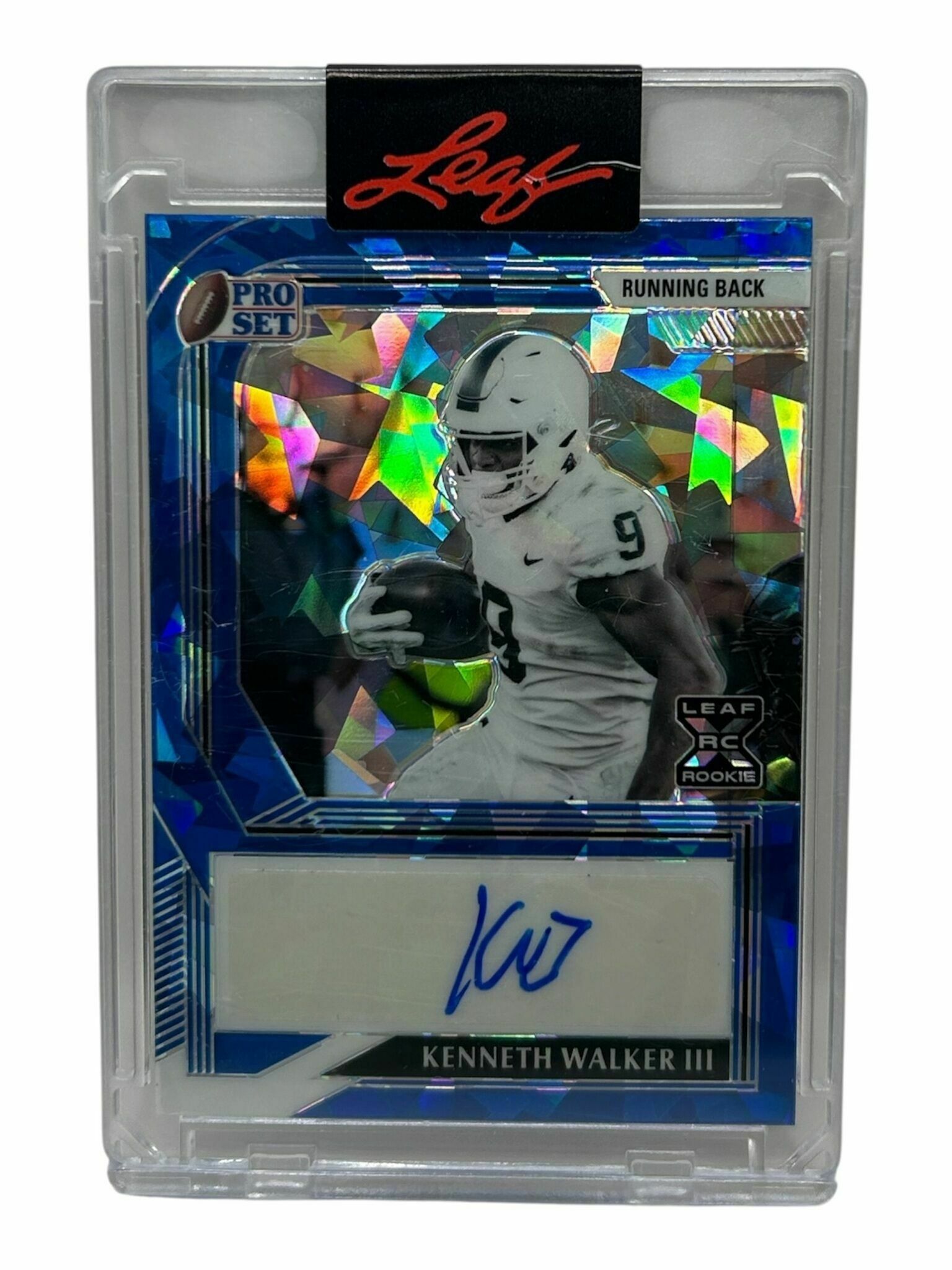 2022 Pro Set Metal Kenneth Walker III Crystal Blue /25 Autograph Rookie Trading Card