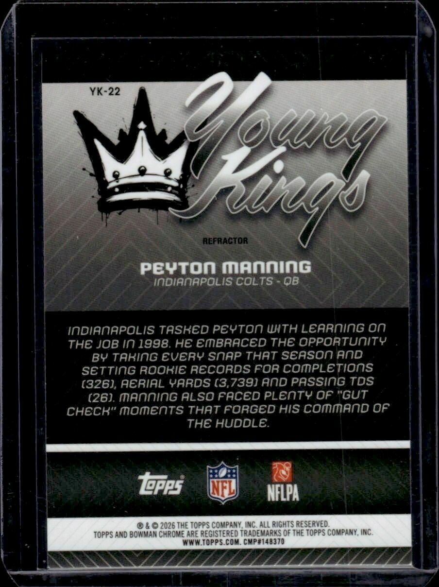 2026 Bowman Peyton Manning Young Kings Refractor Trading Card