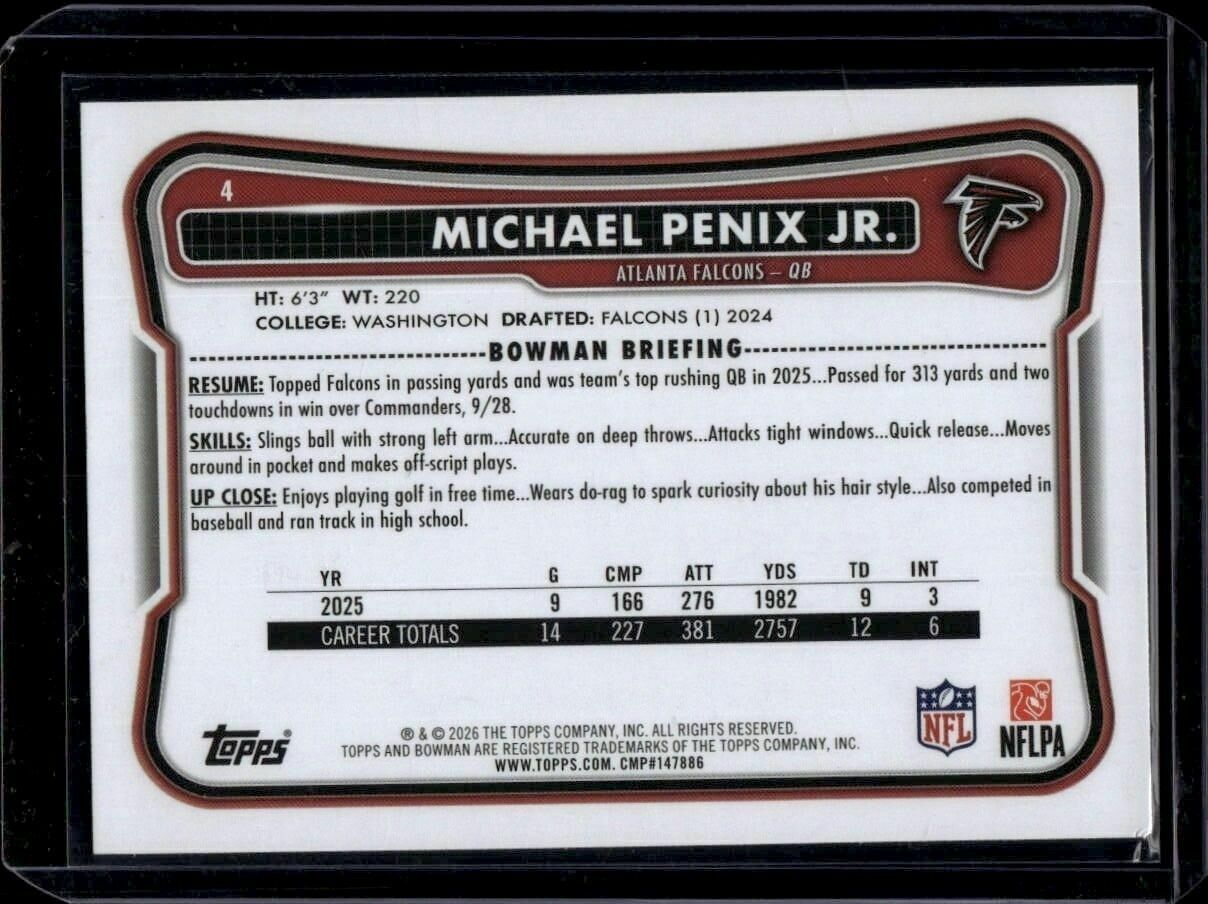 2026 Bowman Michael Penix Jr. Trading Card