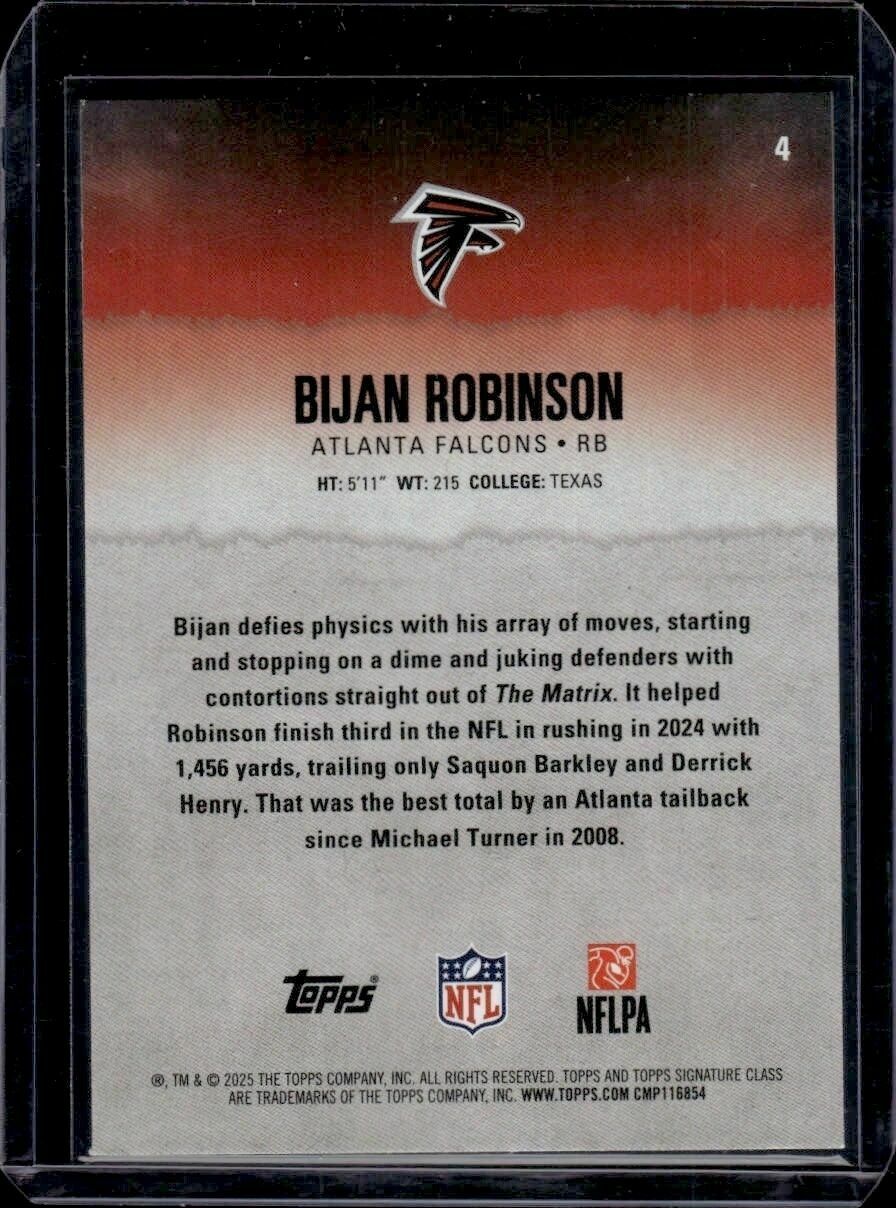 2025 Topps Signature Class Bijan Robinson Trading Card