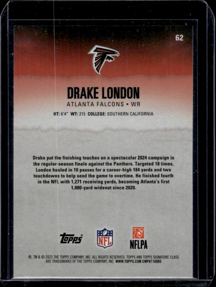 2025 Topps Signature Class Drake London Chrome Refractor Trading Card