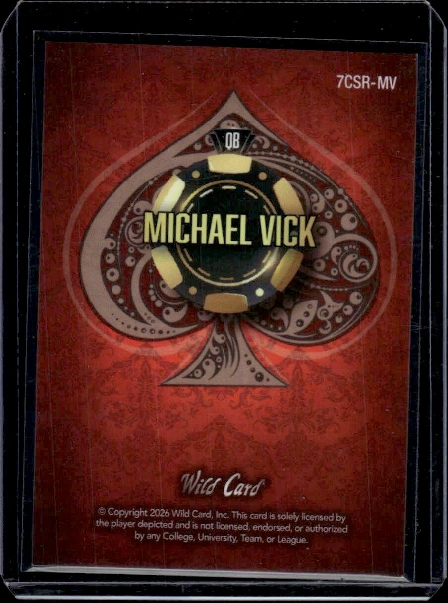2026 Wild Card 7 Card Studs Michael Vick Spades Red /4 Trading Card