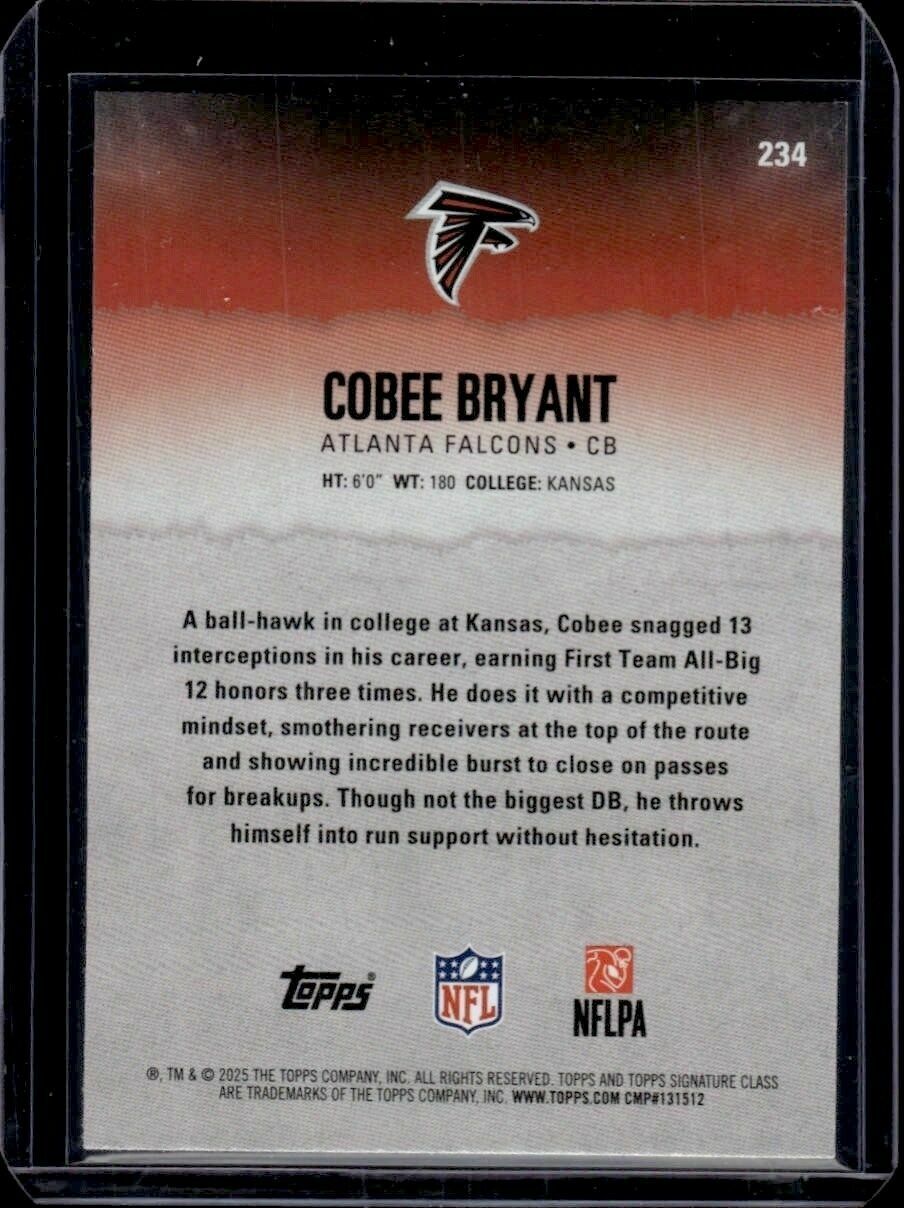 2025 Topps Signature Class Cobee Bryant Red & Black Rookie Trading Card
