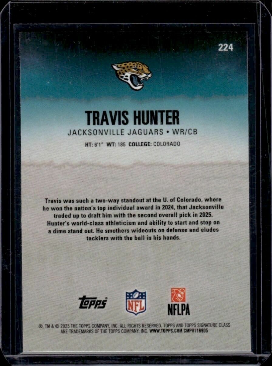 2025 Topps Signature Class Travis Hunter Chrome Trading Card