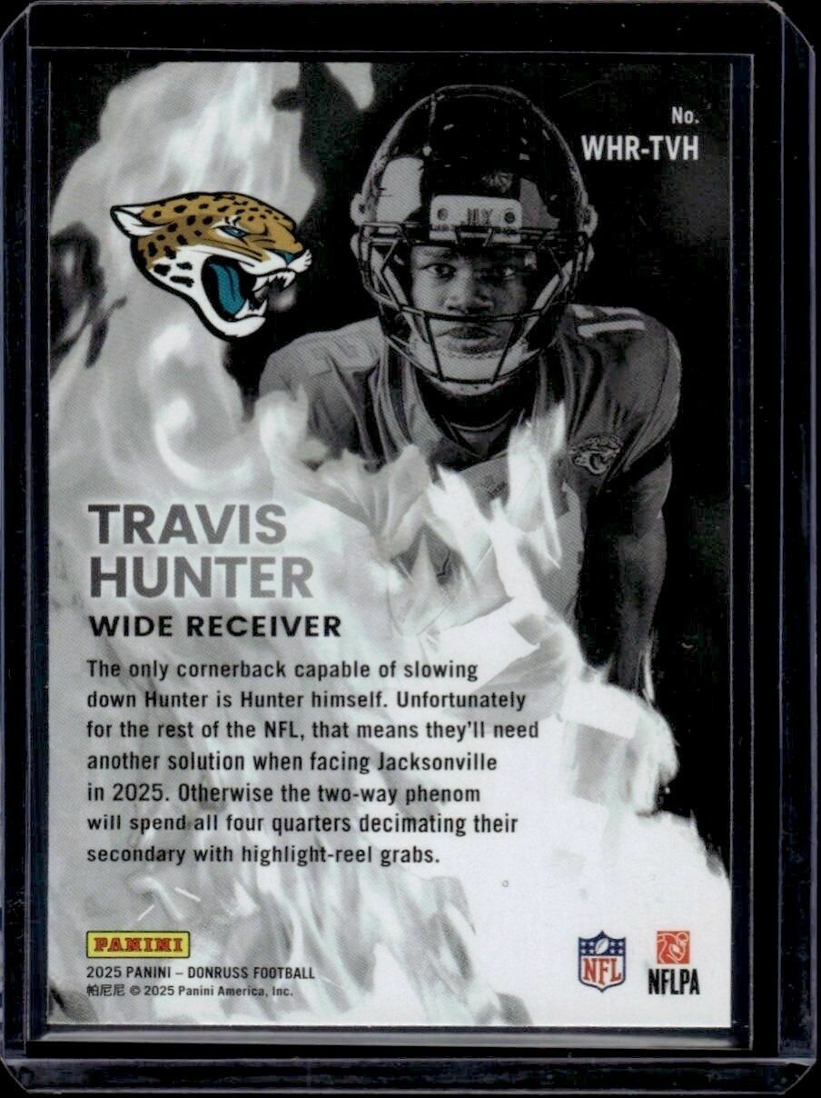 2025 Donruss Travis Hunter White Hot Rookies Trading Card