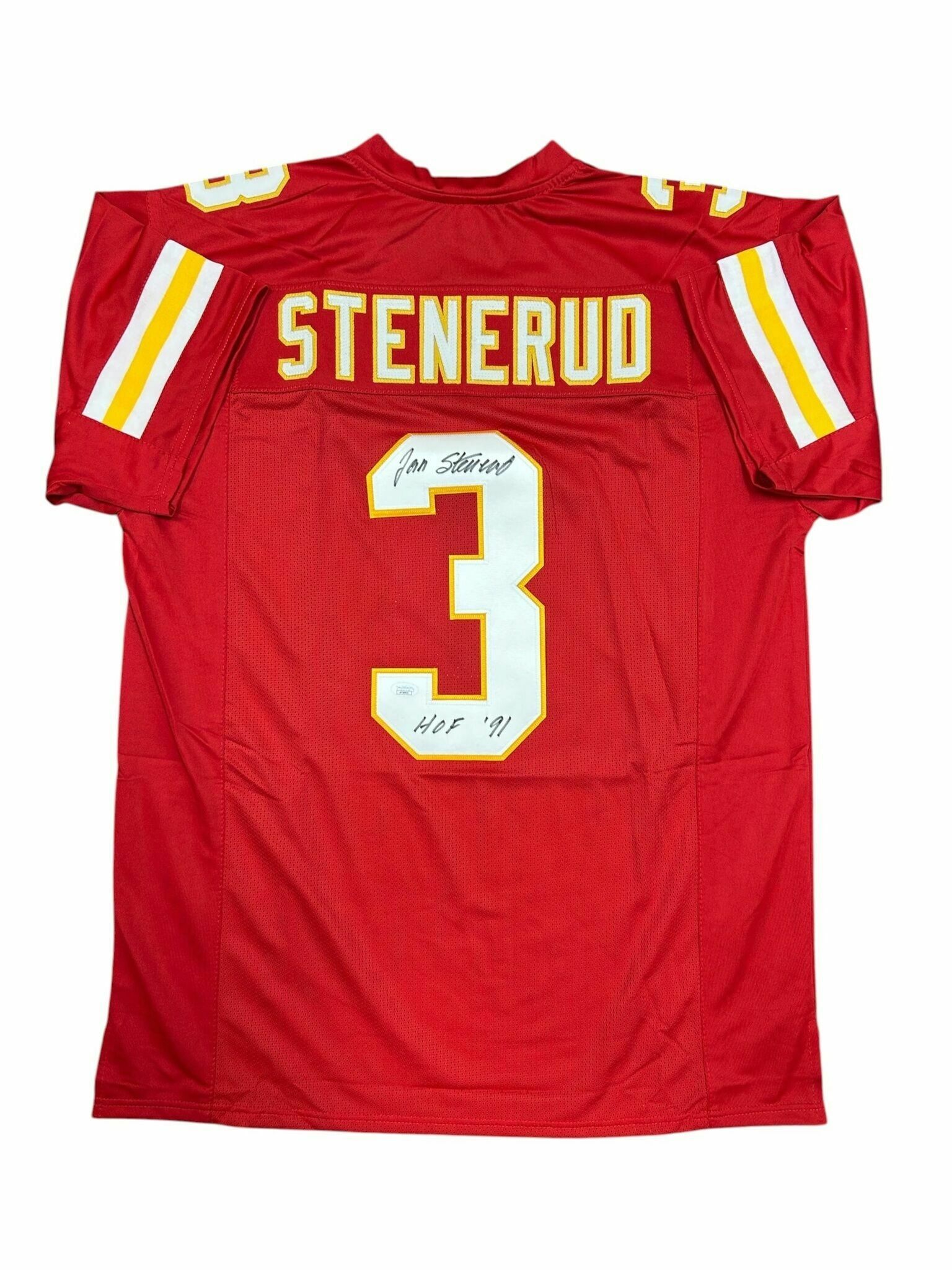 Jan Stenerud Kansas City Chiefs Autographed Red Jersey with 'HOF'91' Inscription - JSA Authentic