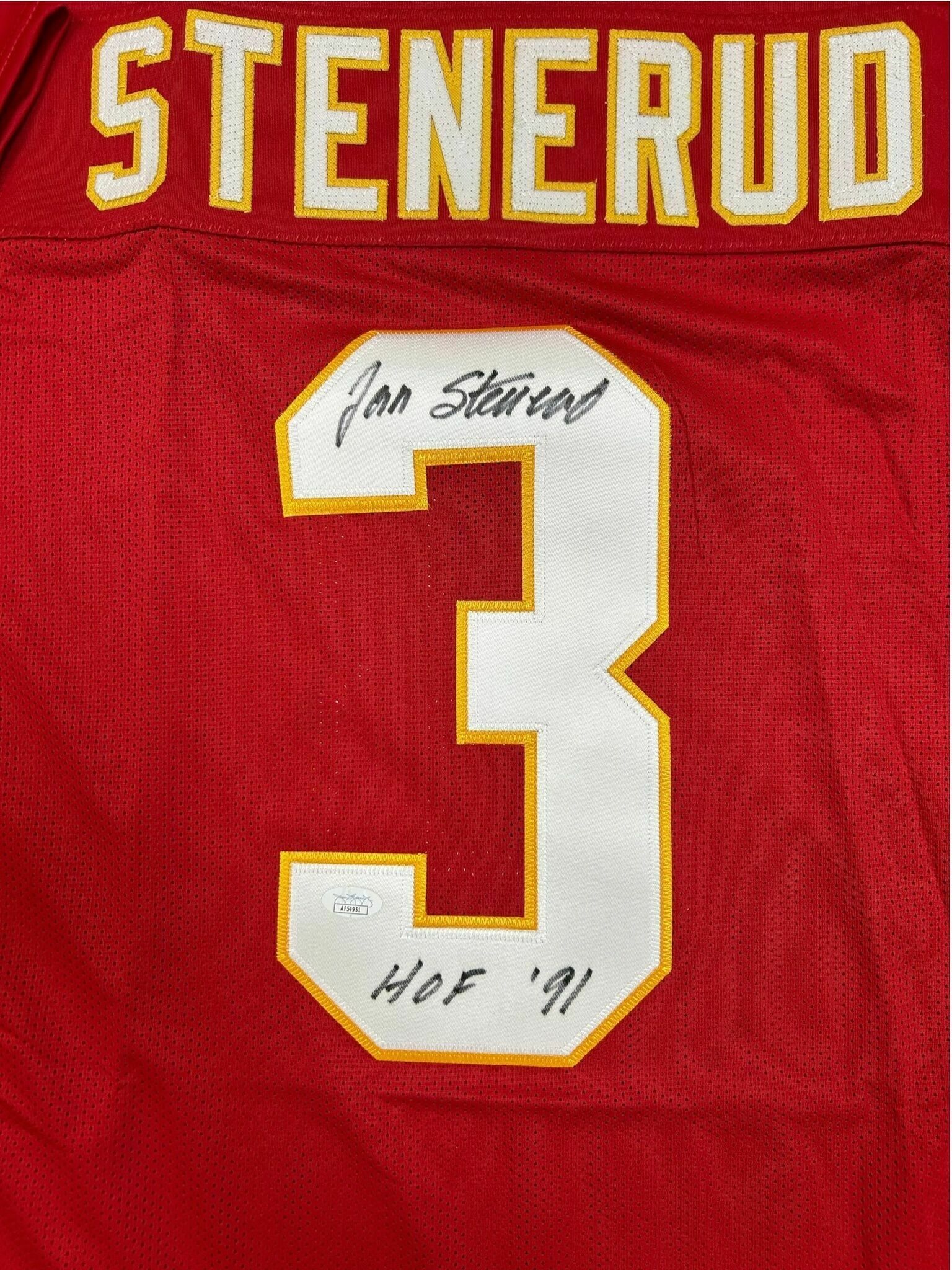 Jan Stenerud Kansas City Chiefs Autographed Red Jersey with 'HOF'91' Inscription - JSA Authentic