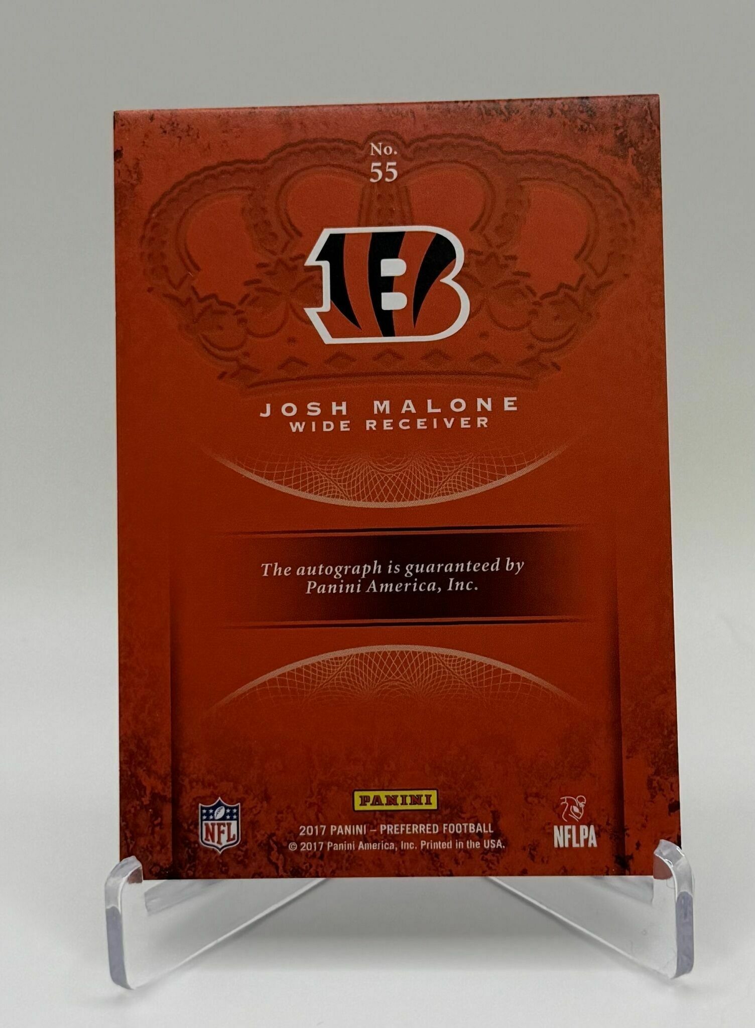2017 Crown Royal Josh Malone Autographed Card /350