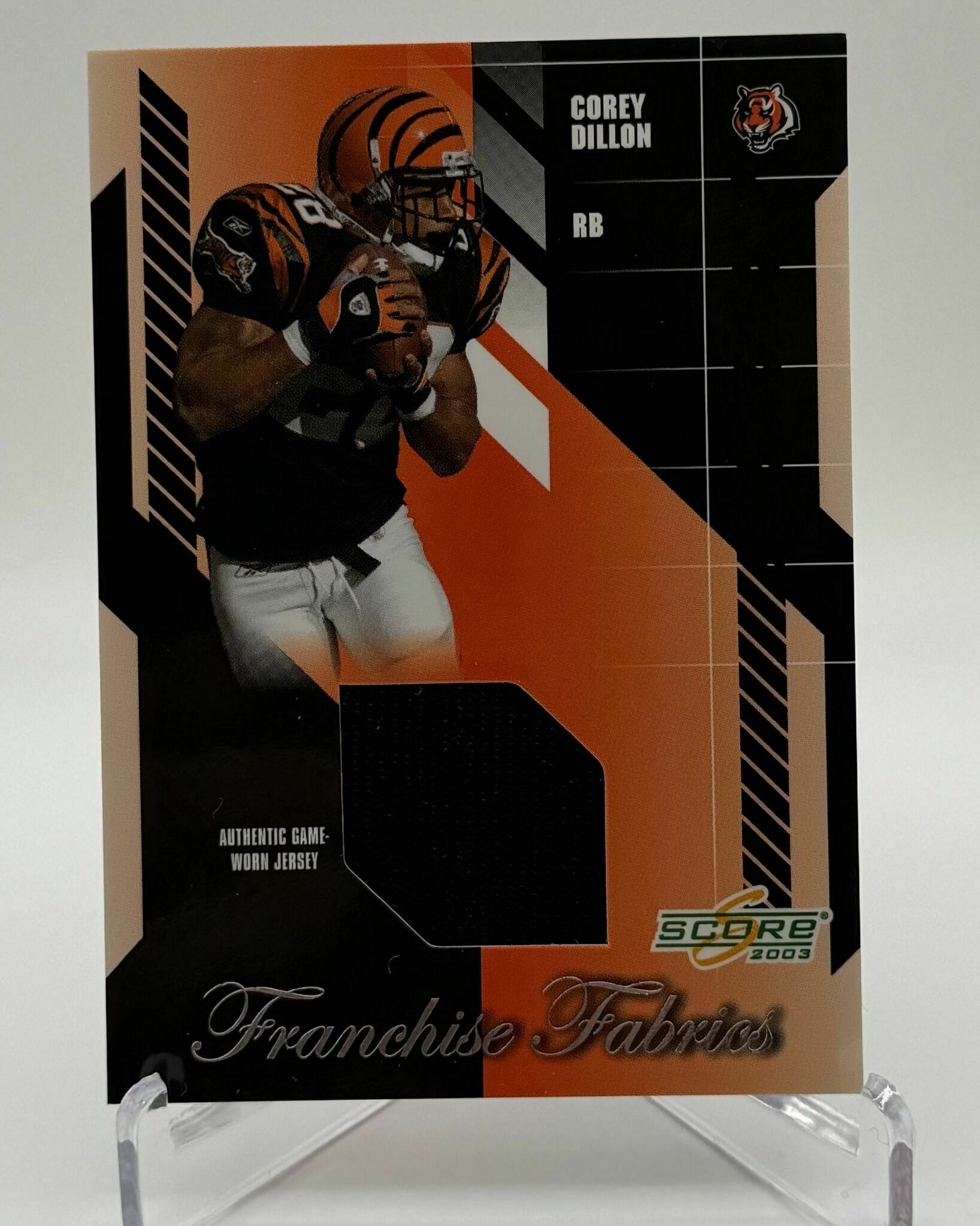 2003 Score Corey Dillion Jersey Patch Card /250