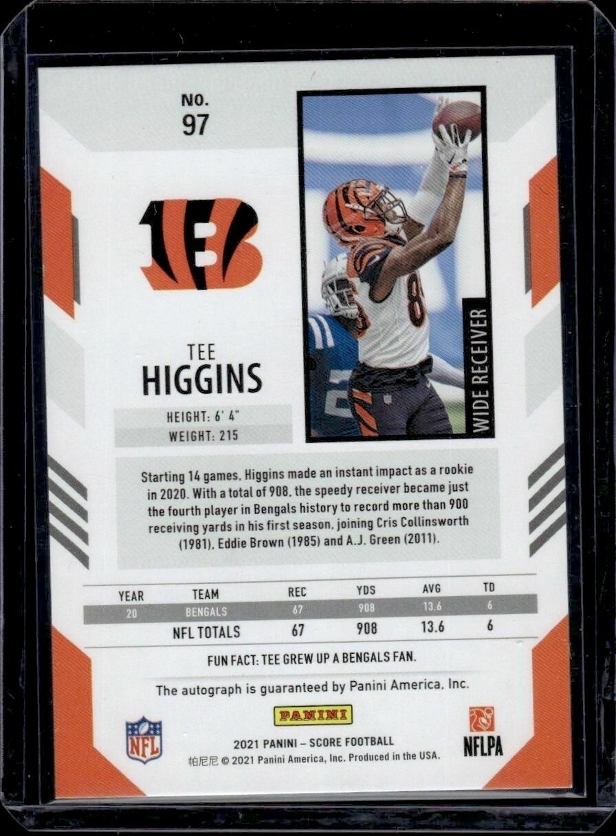2021 Score Tee Higgins Autograph Trading Card