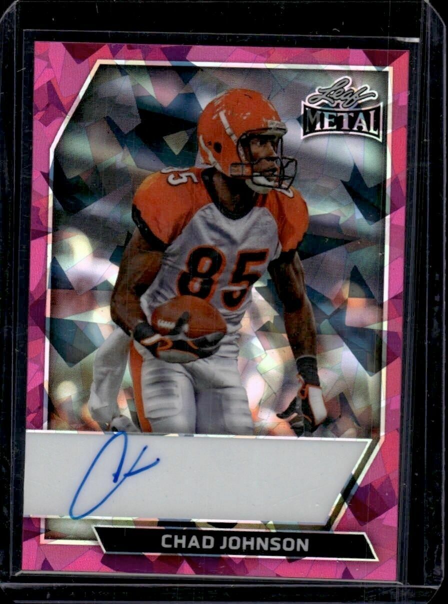 2026 Leaf Metal Chad Johnson On-Card Autographs Crystal Pink /5 Trading Card