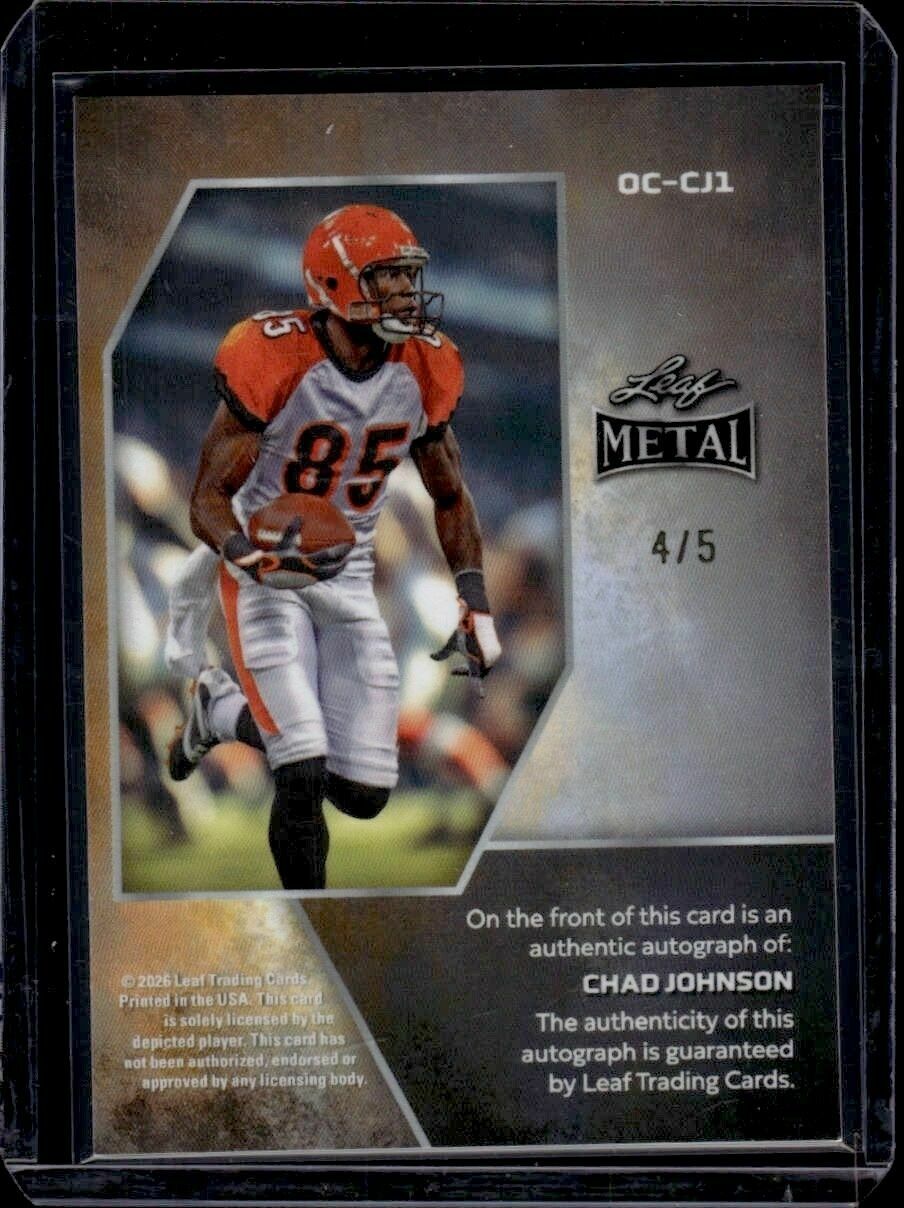 2026 Leaf Metal Chad Johnson On-Card Autographs Crystal Pink /5 Trading Card