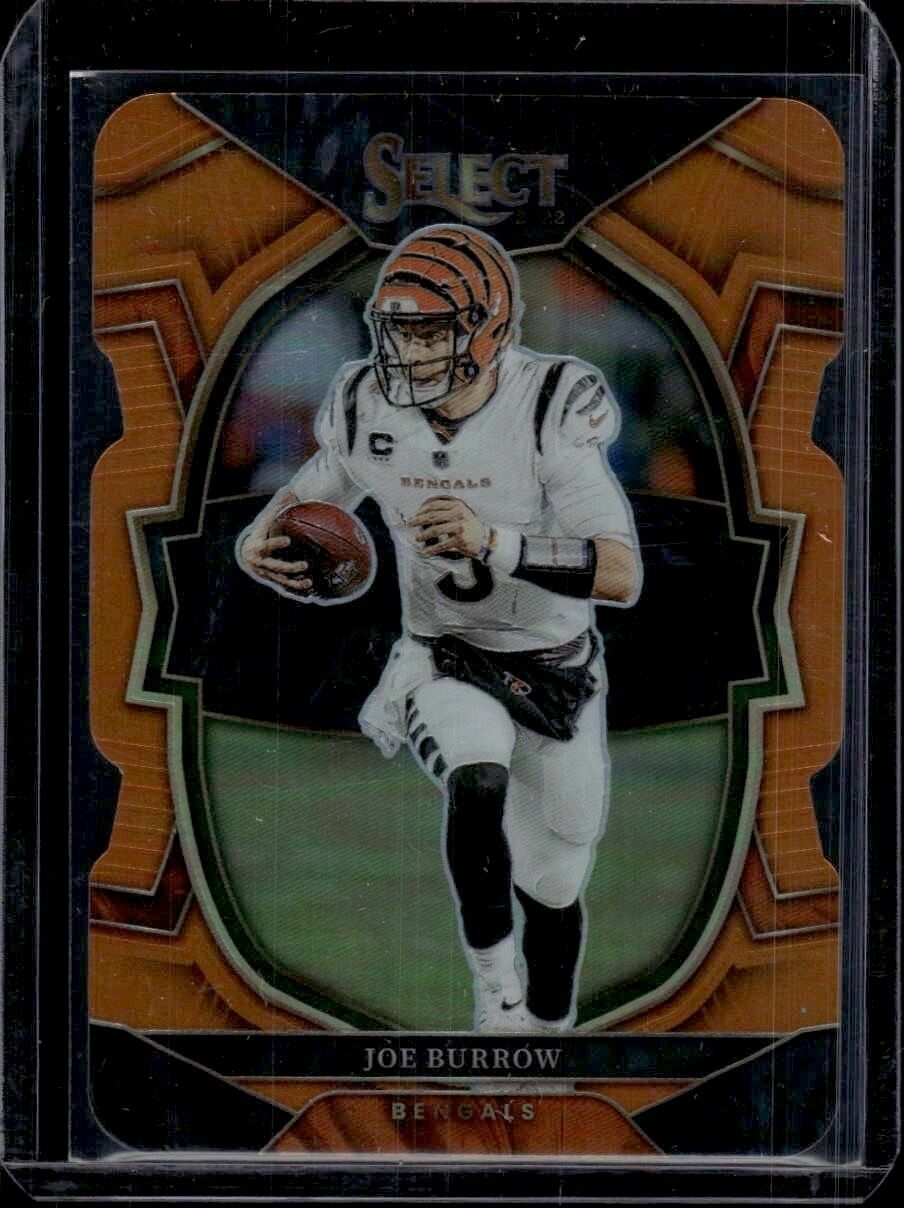 2022 Panini Select Joe Burrow Concourse Level Orange /199 Die-Cut Prizm Trading Card