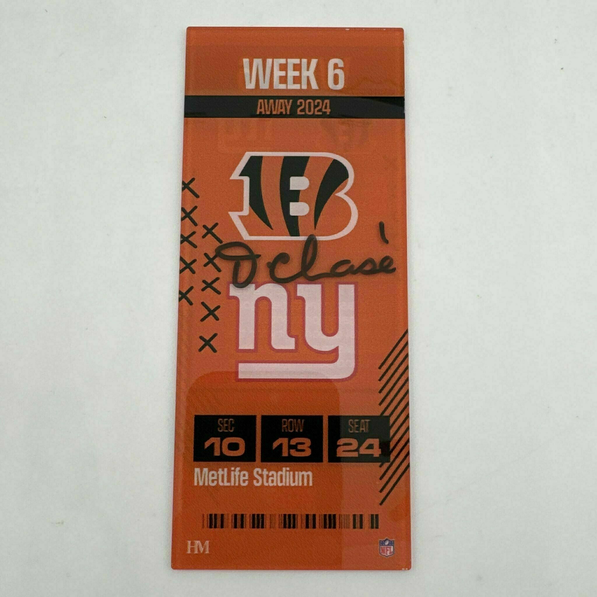 GIVEAWAY - Ja'Marr Chase Signed 2024 Week 6 Commemorative Ticket