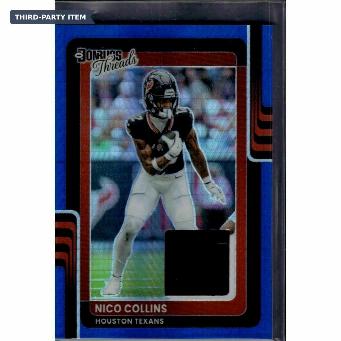 2025 Donruss Optic Nico Collins Donruss Threads Blue Hyper Jersey Patch Trading Card