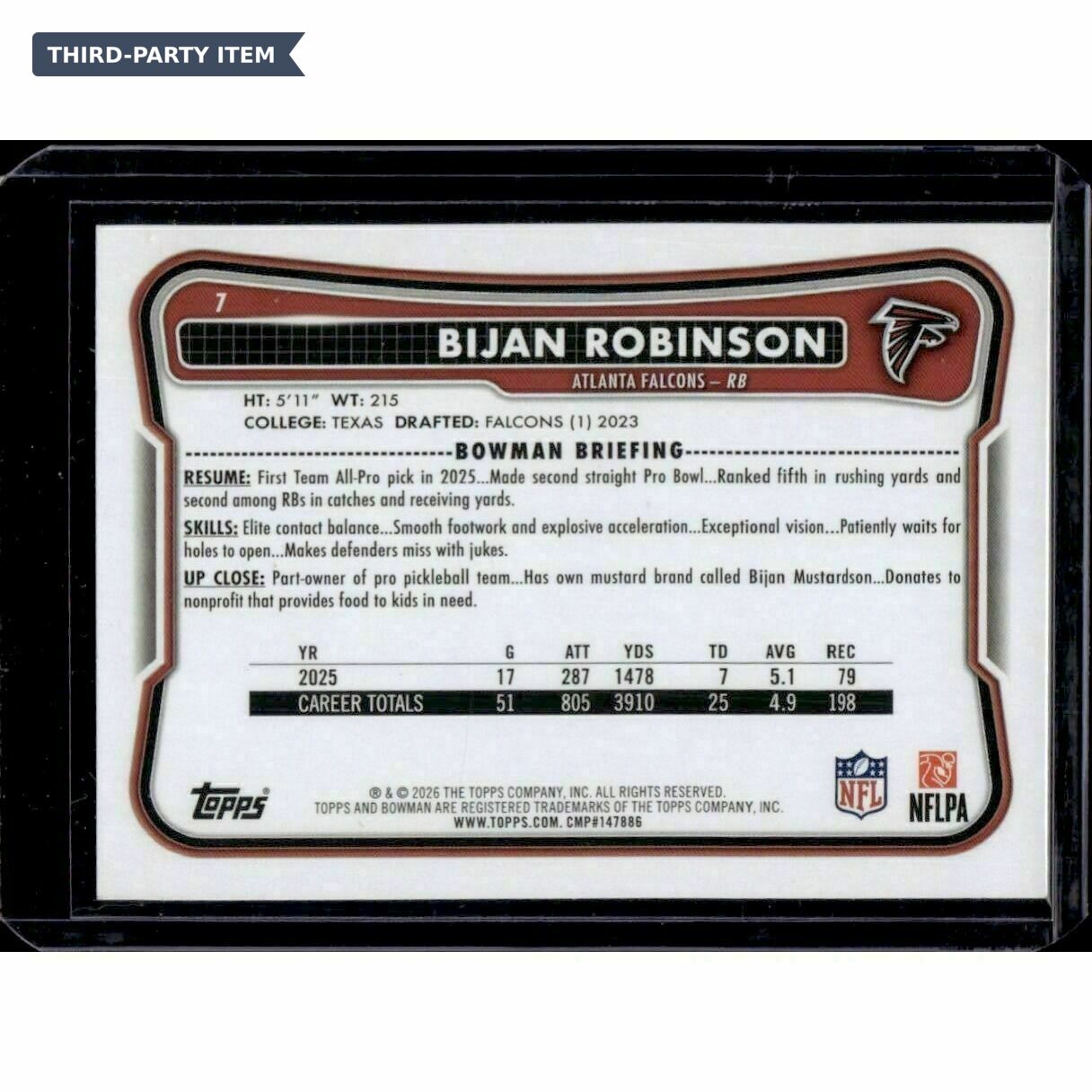 2026 Bowman Bijan Robinson Trading Card