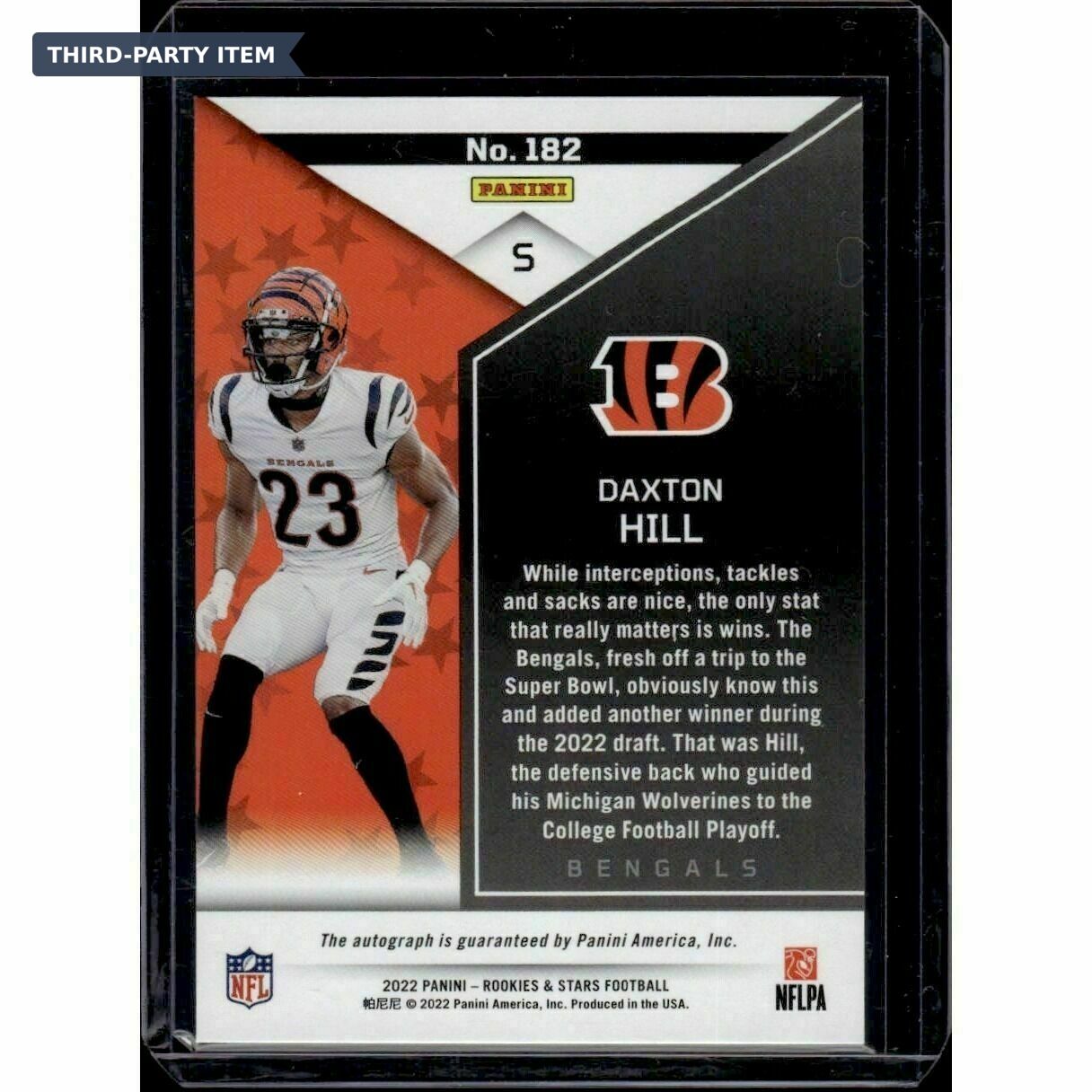 2022 Panini Rookies & Stars Daxton Hill True Blue Prizm /99 Autograph Rookie Trading Card