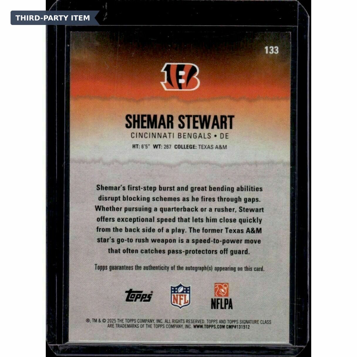 2025 Topps Signature Class Shemar Stewart Autograph Rookie Trading Card